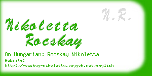 nikoletta rocskay business card